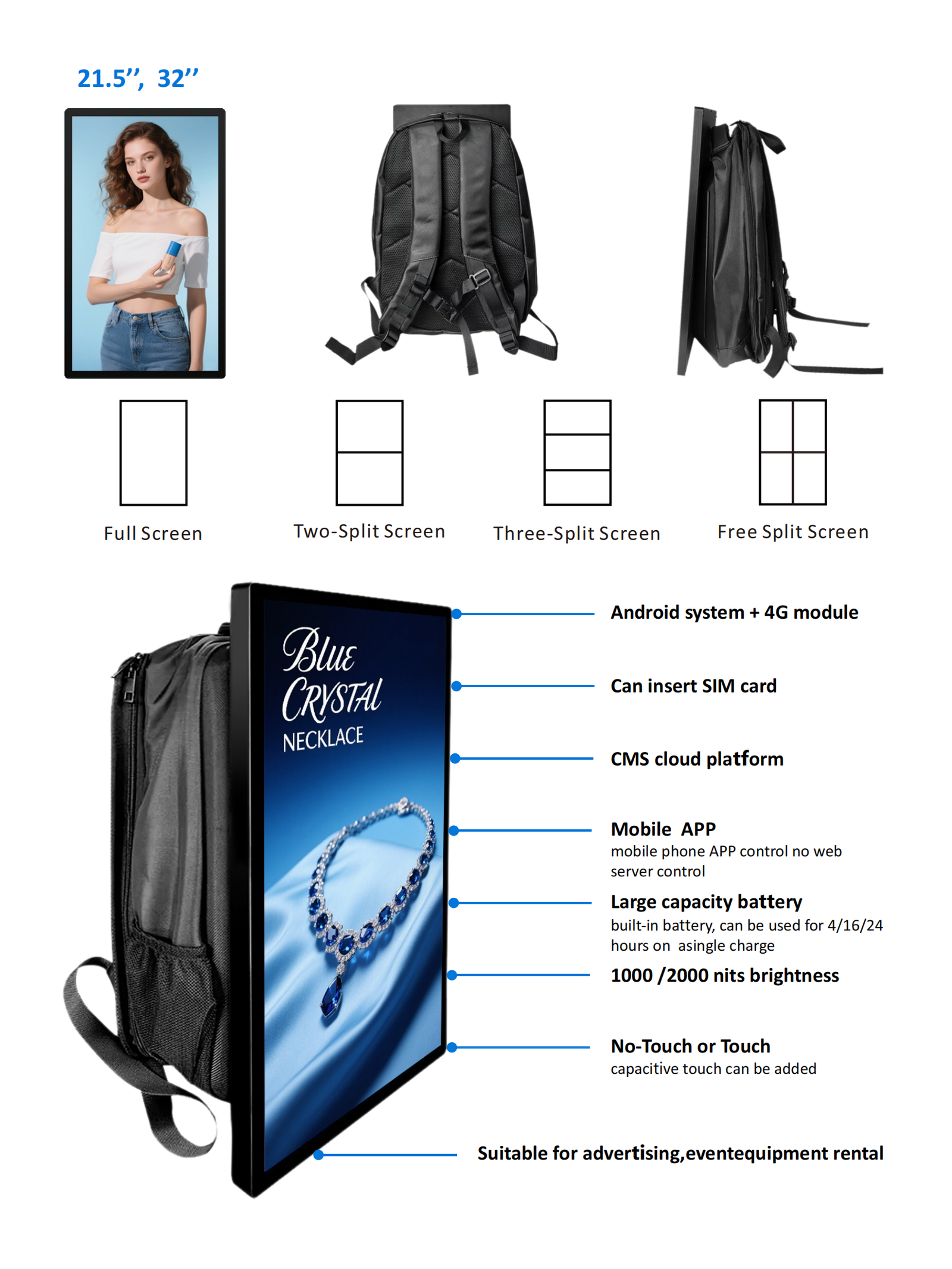 backpack led digital signage