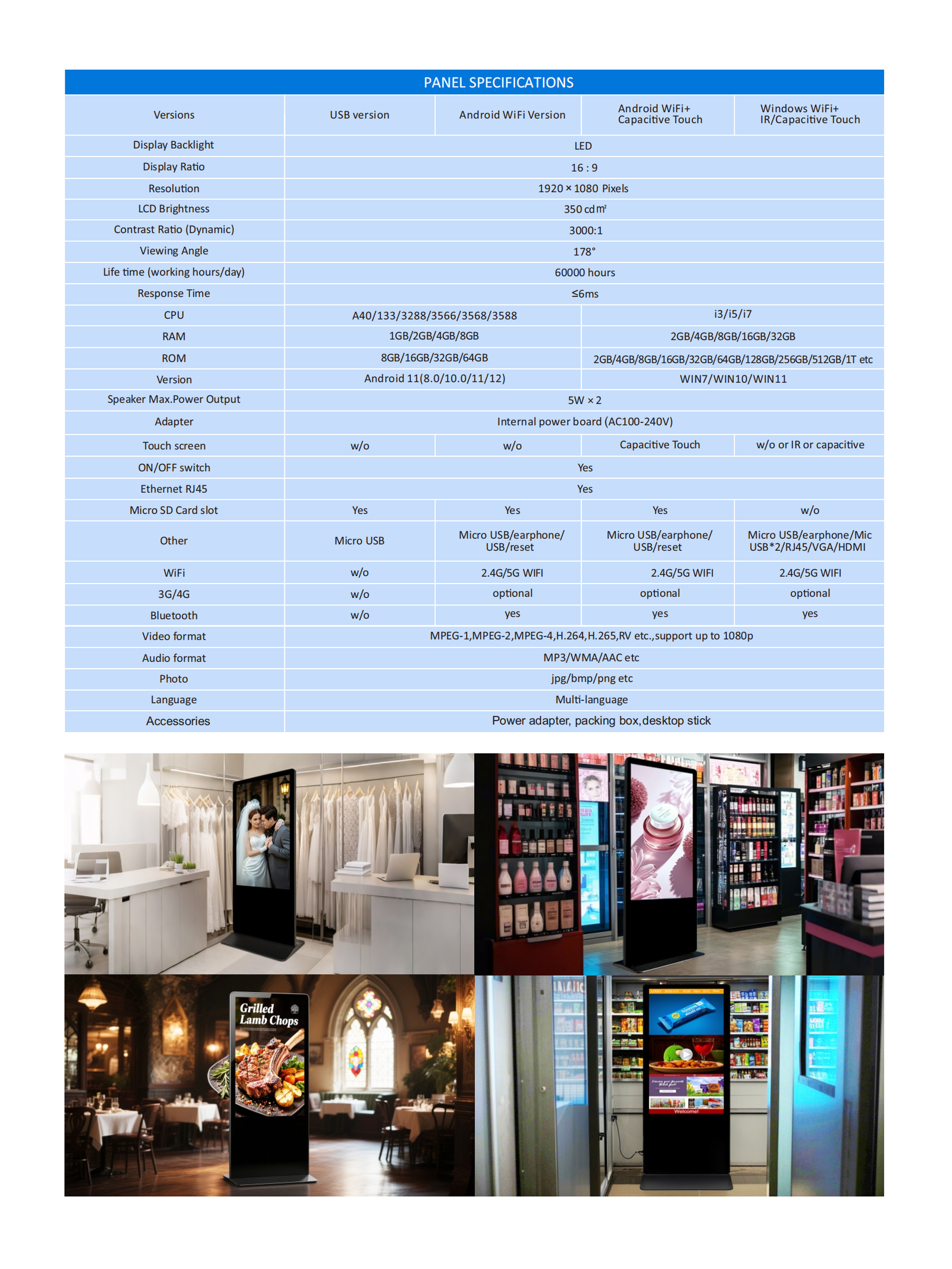 indoor standing led digital signage