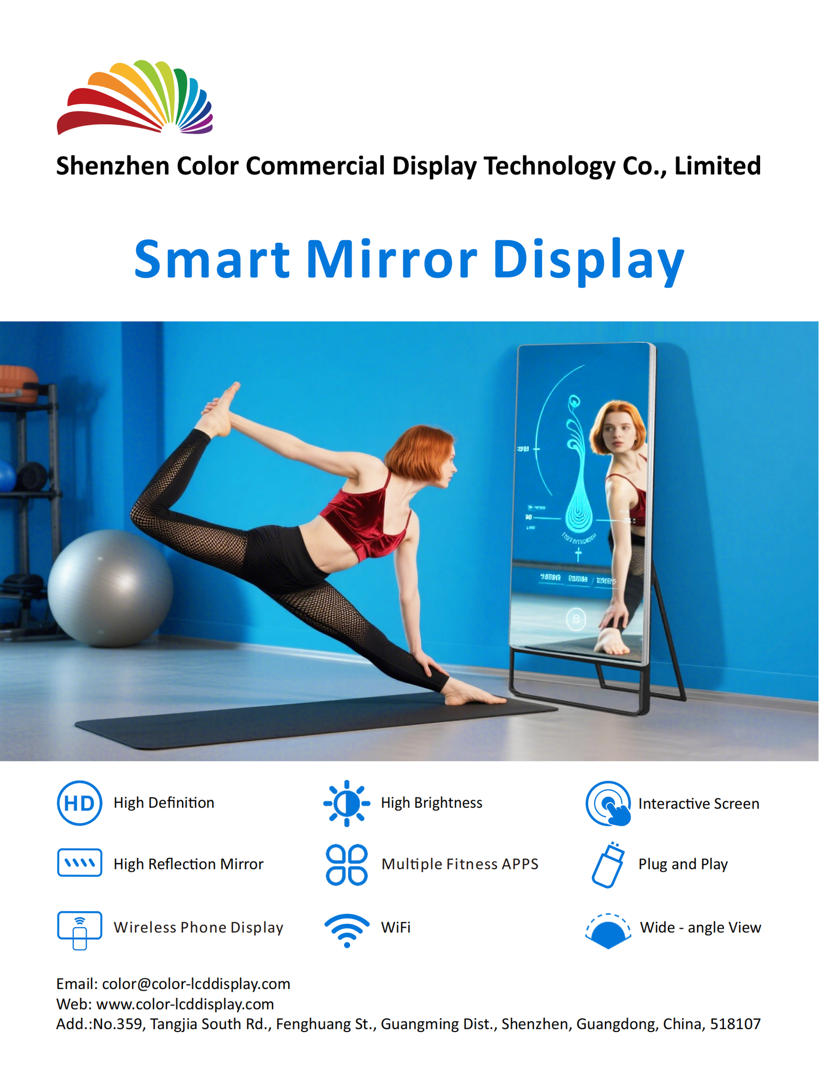 fitness mirror led digital display