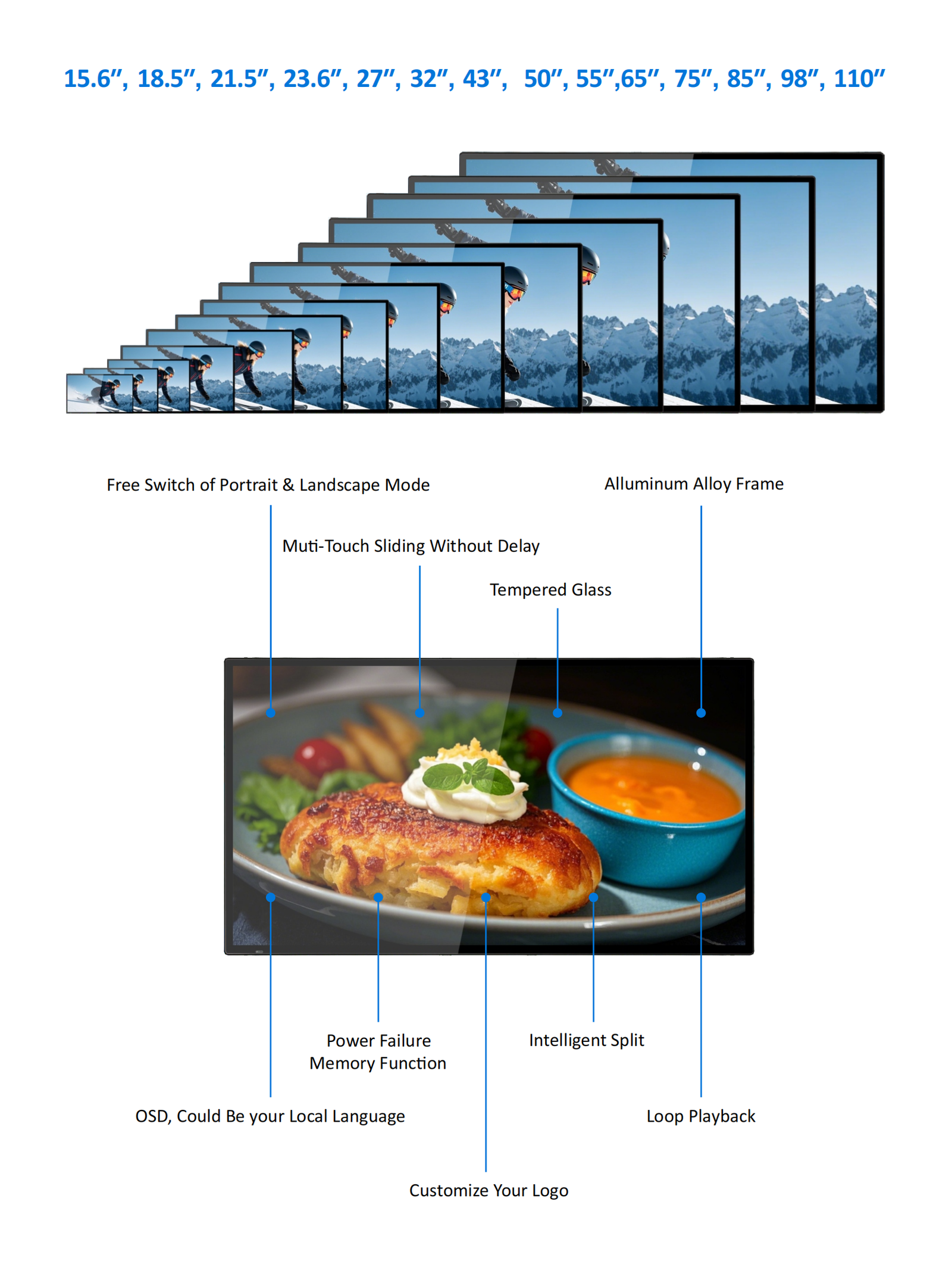 indoor wall mount led digital signage
